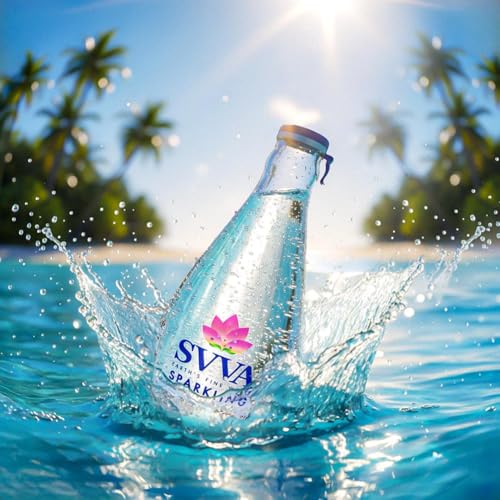 Image of SVVA Sparkling Water 250ml (Pack of 6) | Premium Sparkling Water Bottle | Sugar Free Drinks | Zero Calorie Drink | Carbonated Water | Proudly Made in India | Premium Glass Bottle