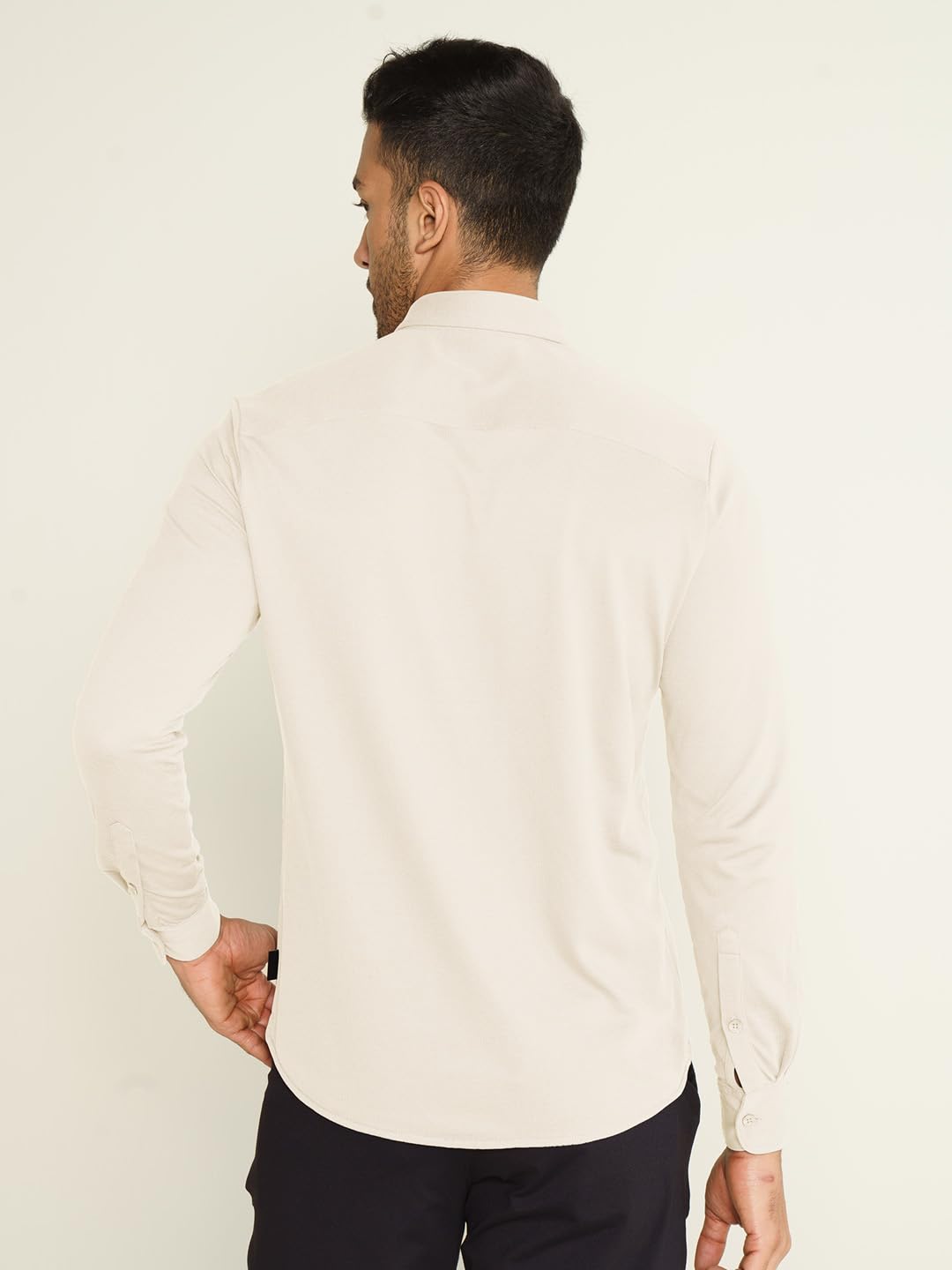 DAMENSCH Constant Cotton Thermoregulating Pique Full Shirts-Pack of 1-Ivory White-Medium 4