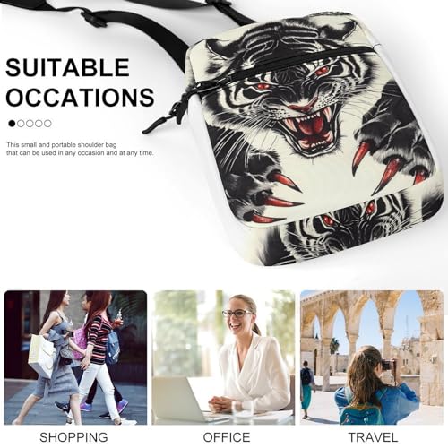 Tiger Claws Women's Cute Small Mini Crossbody Bag Top Zip Sling Square Shoulder Bags4