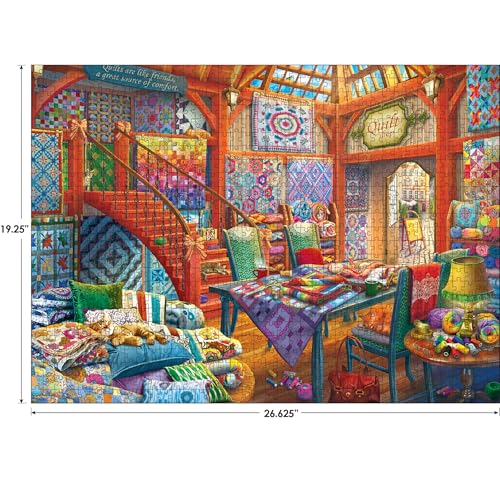 Image of RoseArt Hobby Haven Quilt Shop 1000 Piece Jigsaw Puzzle