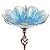 MUMTOP 31 Inch Height Glass Birdbath Birdfeeder with Metal Stake Garden Yard Outdoor Blue
