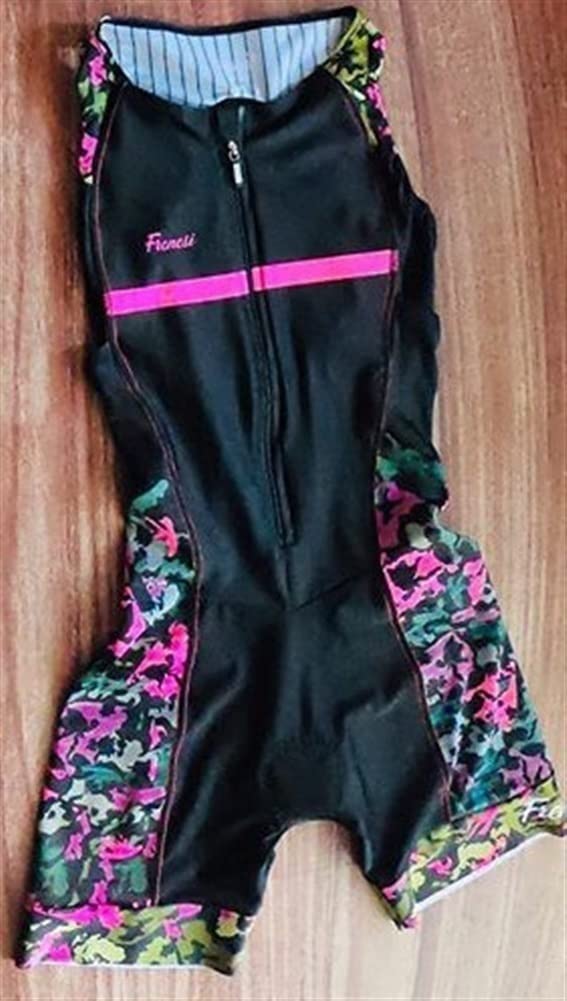 Vêtements de cyclisme for femmes Combinaison sans manches Vêtements Vêtements de vélo costume Triathlon Sports Skinsuit avec poches Gel 9D Tampon
