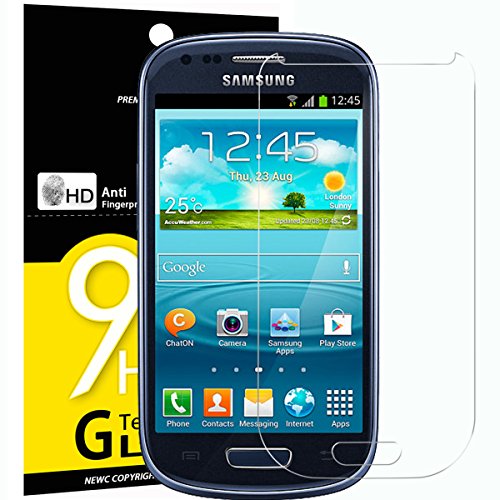 NEW'C 3 Piezas, Protector Pantalla para Samsung Galaxy S3 Mini, Cristal templado Antiarañazos, Antihuellas, Sin Burbujas, Dureza 9H, 0.33 mm Ultra Transparente, Ultra Resistente