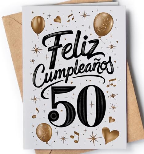 Tarjeta de 50 Cumpleaños - Tarjeta de Felicitación Graciosa para alguien que cumple 50 años - Regalo Original para 50 Cumpleaños para él, ella, hombre, mujer, mejor amigo, amiga... - Feliz 50