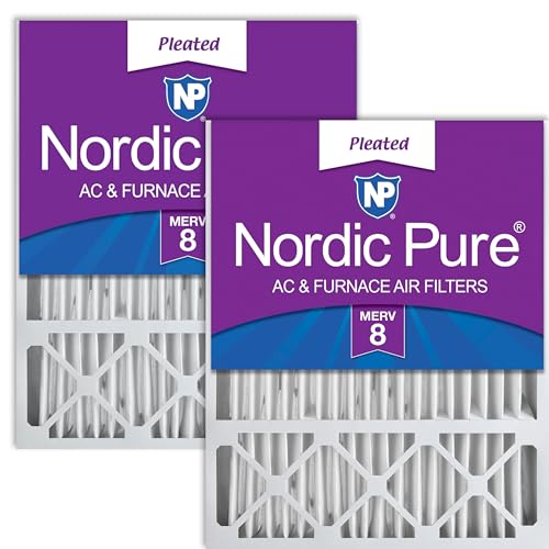 Image of Nordic Pure 20x25x5 Honeywell /Lennox Replacement MERV 8 Air Filters 2 Pack | Actual Size: 19 7 /8 x 24 7 /8 x 4 3 /8 Made in USA, Standard HVAC Filtration, Larger Airborne Particles, Lint, Dust & Pollen
