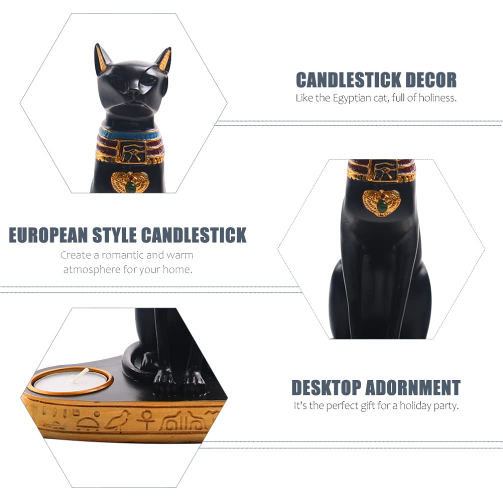 TOPBATHY Candelabro Faraón Egipcio Candelabros Egipcios Candelabros del Antiguo Egipto Portavelas Figura Egipto Estatua De La Diosa Egipcia Dios Anubis Estatua Basti Estilo Europeo Resina
