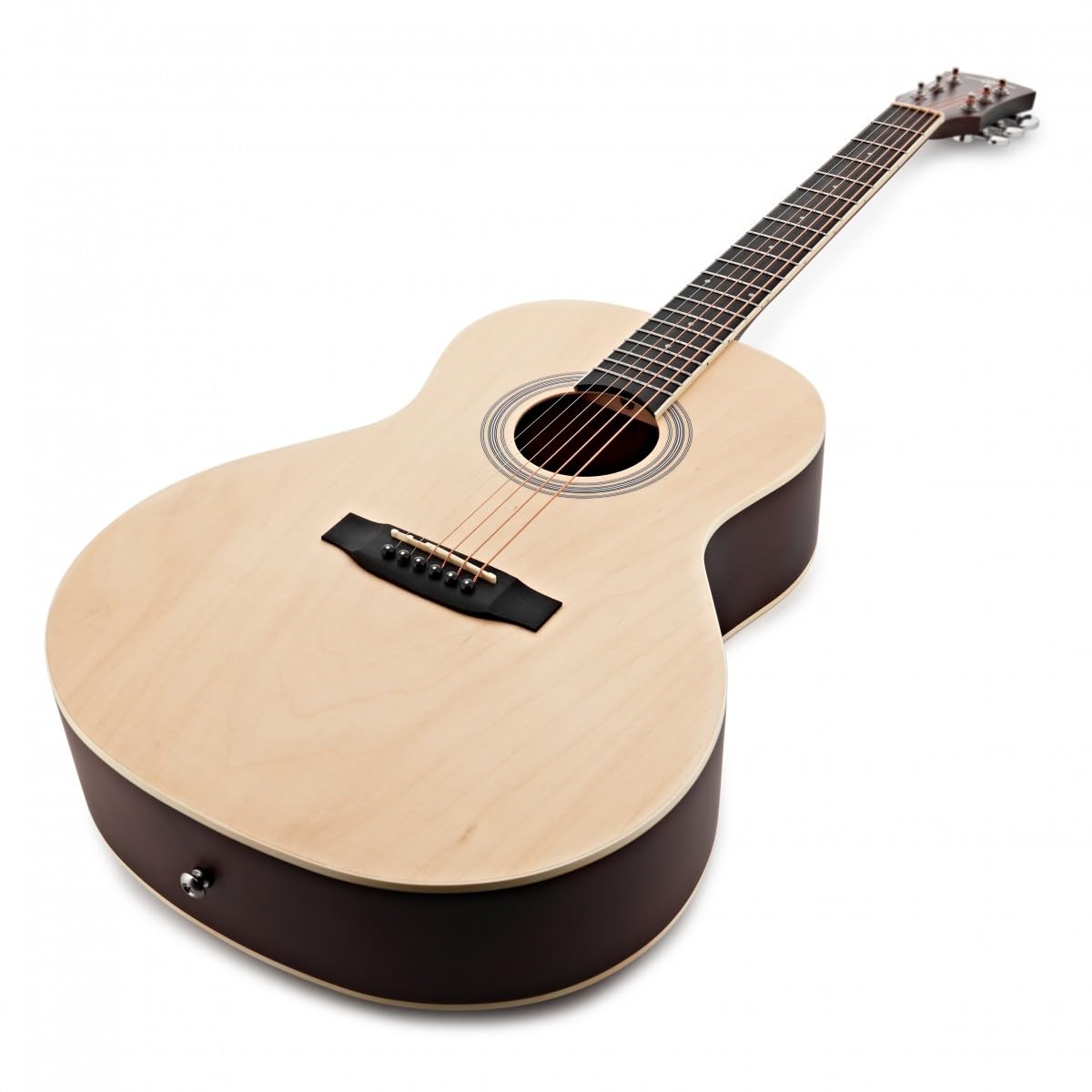 Chitarra acustica mancina Parlour di Gear4music, naturale | Corpo Compatto Ideale per Viaggiare, Costruzione in Tiglio per Toni Chiari, Mancina, Manico Comodo, Naturale