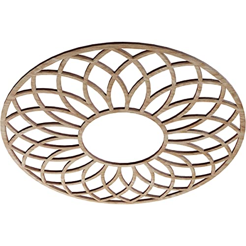 Image of Ekena Millwork 20 inchOD x 6 7 /8 inchID x 3 /8 inchT Cannes Wood Fretwork Pierced Ceiling Medallion, Red Oak