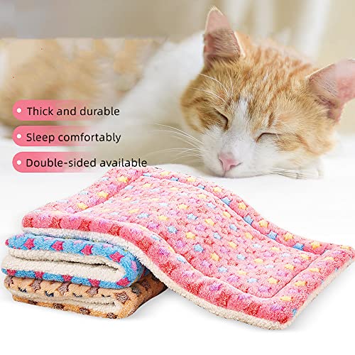 XZJMY 3Pcs Small Animal Bed Mat, Warm Bed Mat,Soft Plush Pad Mat,Small Animal Winter Sleep Bedding Mat for Small Medium Dog Cats - Image 2