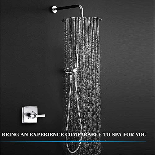 Voolan Rain Shower Head, High Pressure High Flow Stainless Steel Rainfall Shower Head, Ultra-Thin Design-Pressure Boosting, Experience A Spa Shower (8 Inch, Chrome) #TOP6