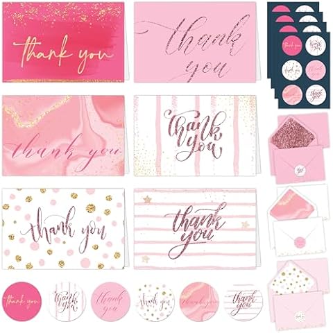 Decorably Thank You Cards - 24 Pack Cover