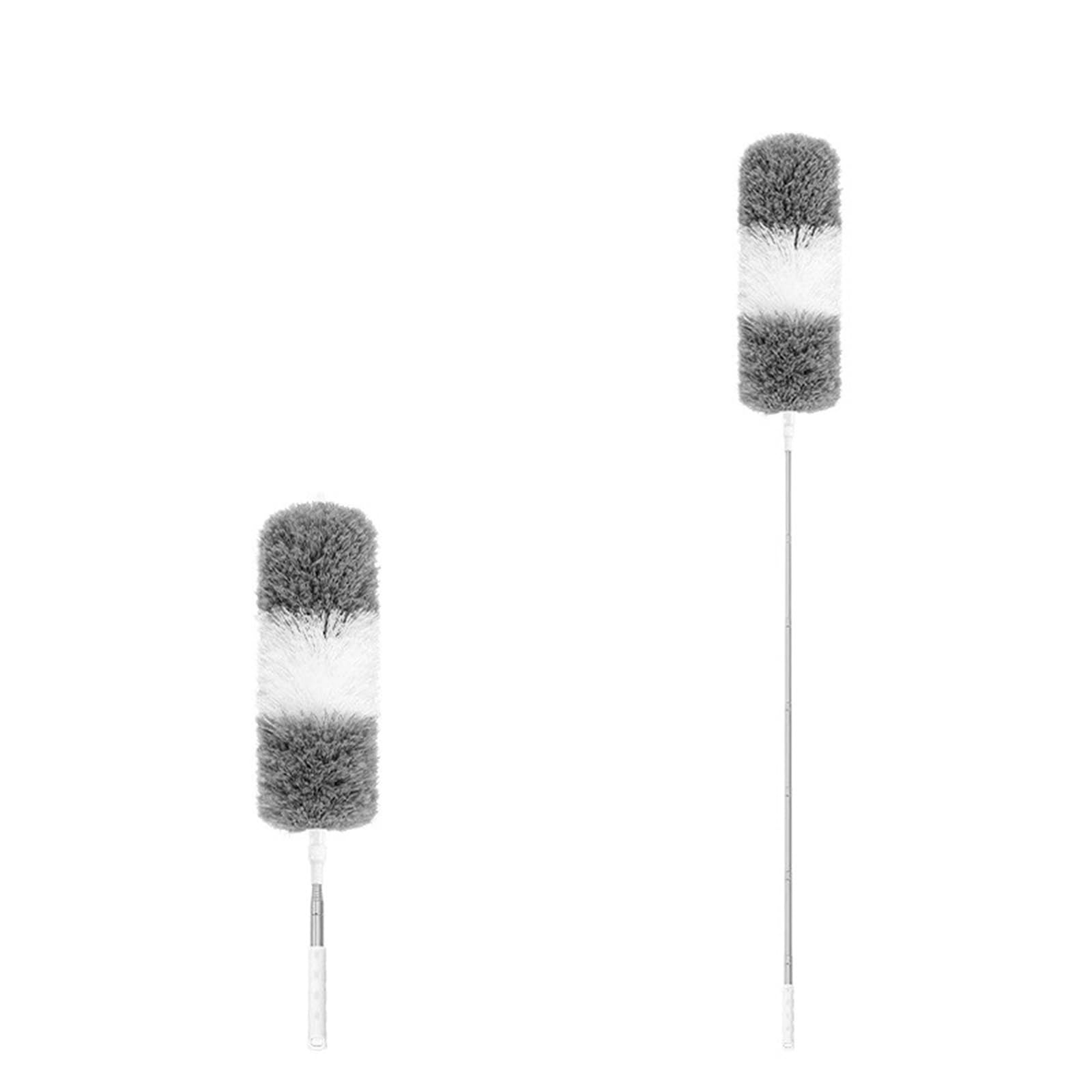 Cleaning Duster Dust Dusters With Extension Pole Retractable Removal Brush Microfiber Dusting Reusable Washable Ceiling Cleaning Tool(1pc 140cm-White)