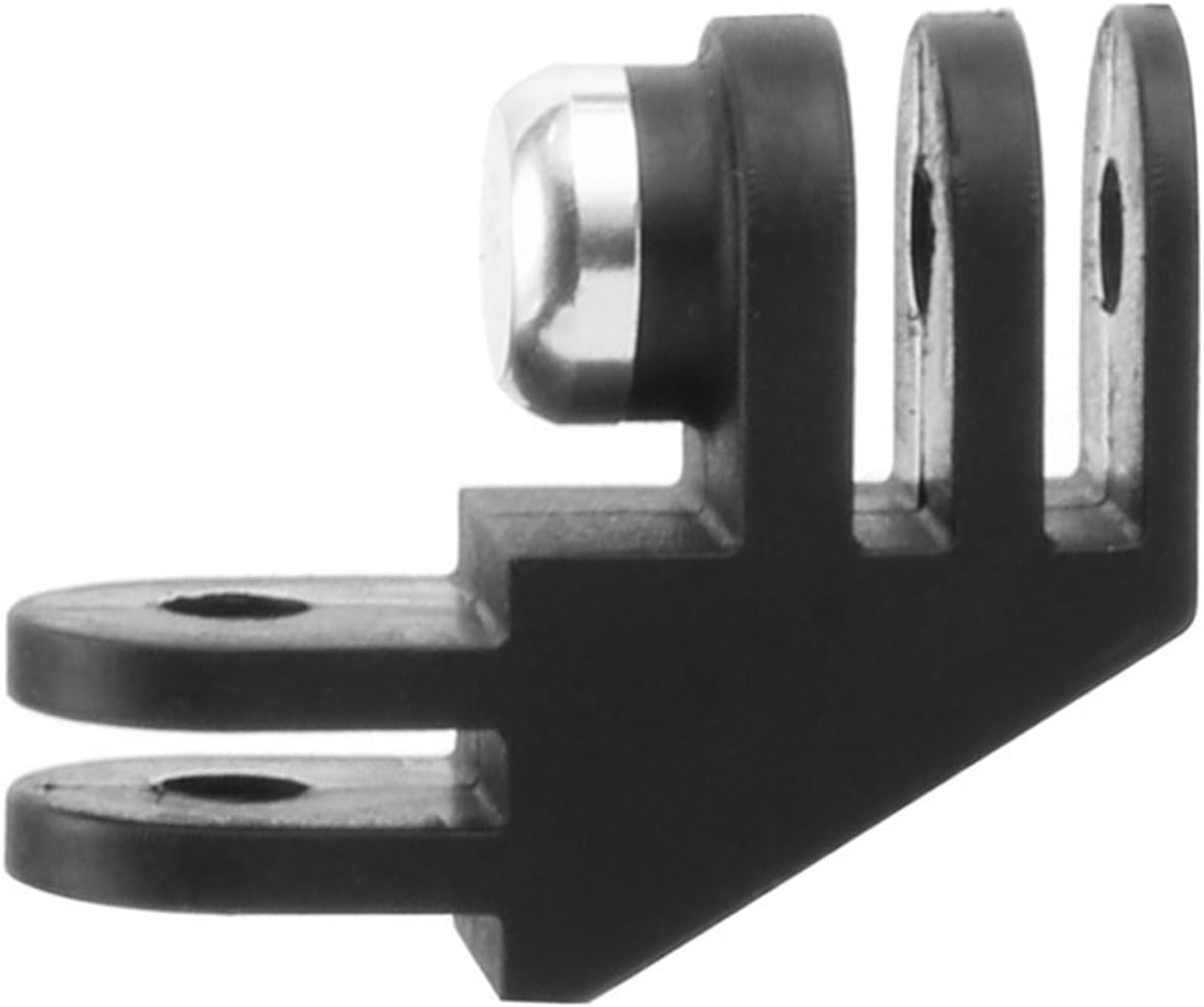 Black Action Camera Mount Adapter Featuring 0 Degree Straight and 90°/180° Elbow Option for Secure Locking Vertical Mount Connector