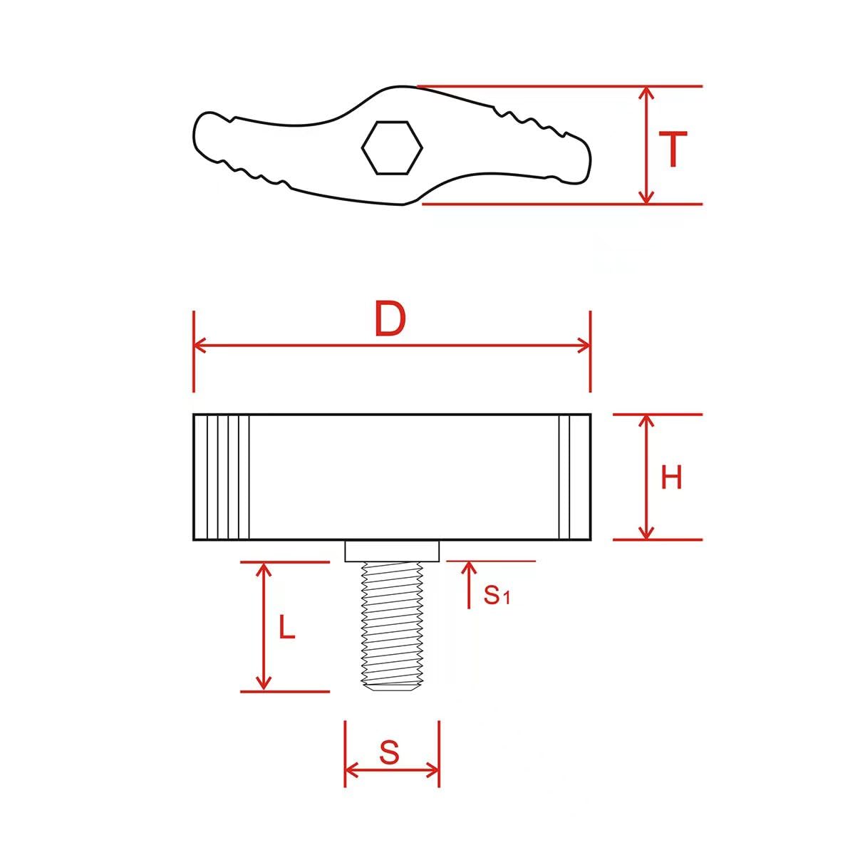 YINRUISCREW M8 Rändelschrauben Mit Griff - 2 Stück Blaue Flügelschrauben 20mm