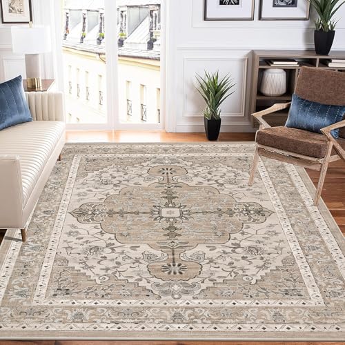 U'Artlines Boho Vintage Area Rug 5x7 Machine Washable Low Pile So...