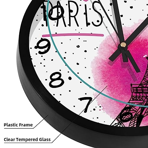 Horloge murale silencieuse à quartz Tour Eiffel décorative - 4