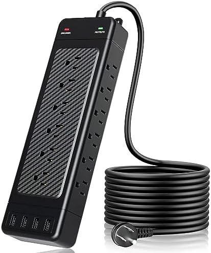 Power Strip Surge Protector, Yostyle Ultimate 18-Outlet with Smart USB Ports | Wall-Mountable Design | 10 Ft Heavy-Duty Extension Cord | Efficient Charging Station for All Your Devices