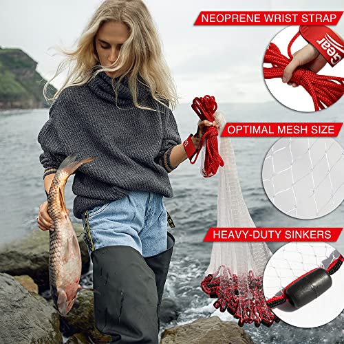 BasicGear® Cast Net, Protected Weights, 3ft Radius, 1/4 in Mesh - image 3