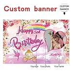 Custom Princess Castle Happy Birthday Party Decorations Supplies Personalized Princess Pink Royal Birthday Backdrop Banner for Girl Birthday Party (4x6ft) - Image 2