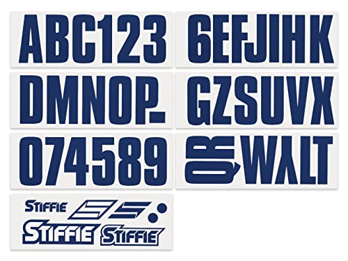 Image of STIFFIE Uniline Navy 3 inch Boat & PWC Registration Decals • Numbers Letters Stickers
