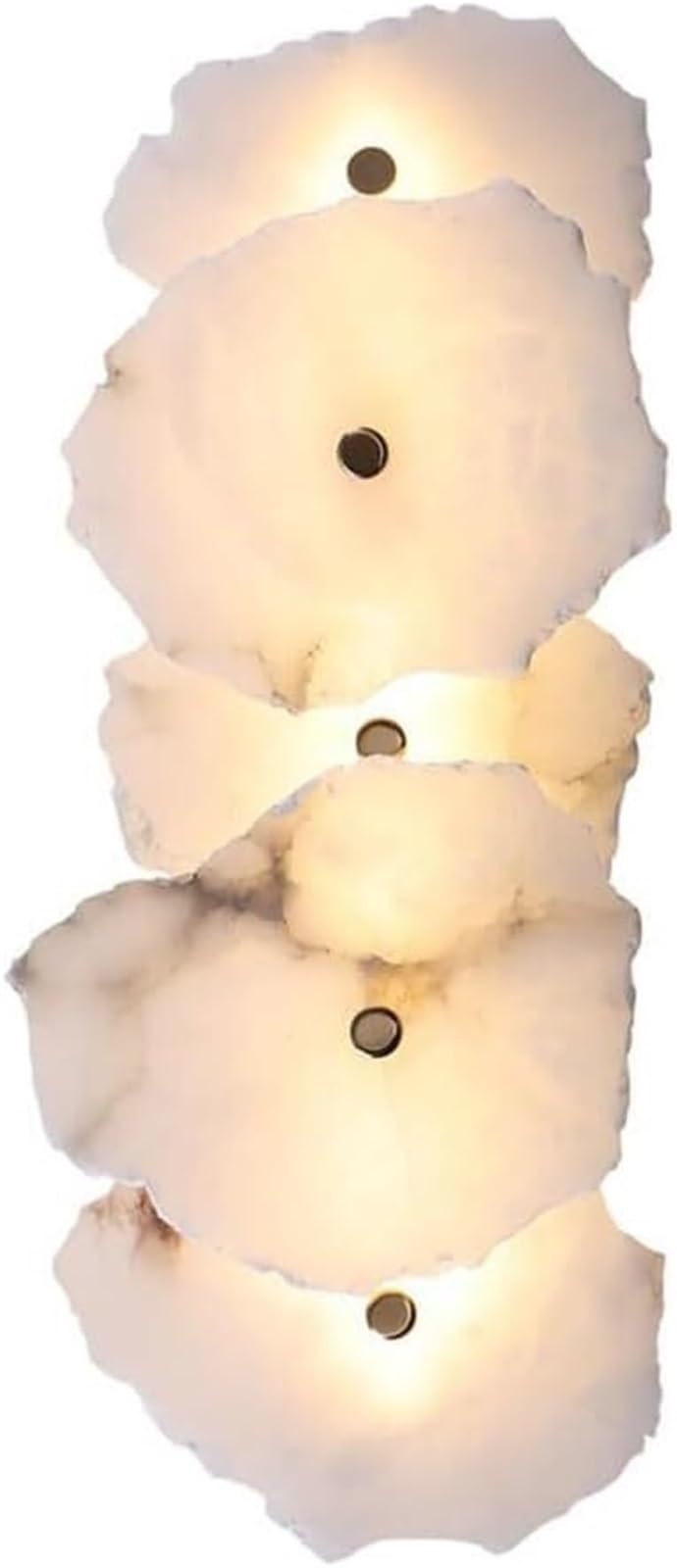 KHUKHU Modern Luxury Marble Wall Sconce Mid Century Natural Stone White Alabaster Glass Wall Light Minimalist Nordic Long Linear Bedside Wall Mounted Lamp for Living Room Bedroom Bathroom Hallway