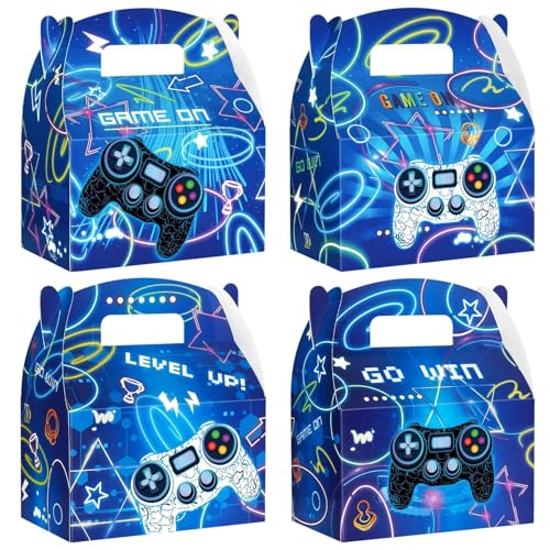 Fournitures de fête pour jeux vidéo boîtes à dragées sacs à friandises bleu fluo anniversaire