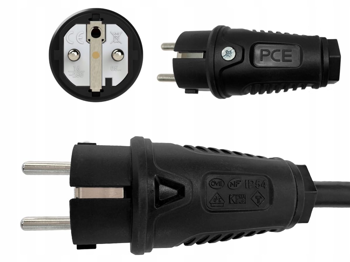 Hilark Cable Tech Extensión eléctrica H07RN-F 3g2,5 mm (3x2,5 mm), enchufe industrial CEE enchufe de 3 pines, adaptador para camping, caravana, barco, astillero (15 metros, azul, negro)