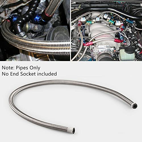 6AN 20Feet Stainless Steel Nylon Braided Fuel Line Hose Oil Gas Hose Oil Line Hose Silver by CHOWTY - Image 2