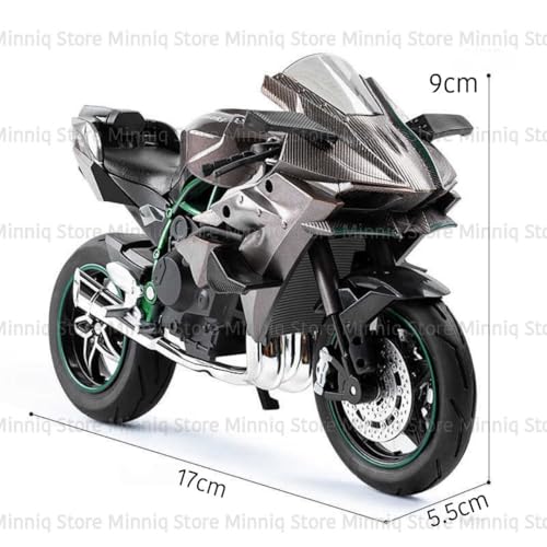 Image of Compatible for 1:12 Kavasaki Ninja H2R Motorcycle DieCast Model, Suspension and Hand Free Roller, Toy Motorcycle Collection with Music Lighting Toy for Kids (Ninja Kawasaki -Coffee)