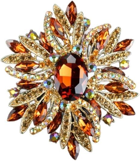 Image of Rhinestone Crystal Sunflower Brooch Pin Elegant Wreath Brooch Clothing Hat Bag Skirt Accessories for Women
