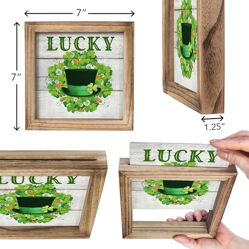 Set-of-3-Rustic-Wood-Frames-for-Tiered-Tray-Decor-36-Interchangeable-Seasonal-Home-Signs-for-Valentines-St-Patricks-Day-All-Seasons-7×7-in Set of 3 Rustic Wood Frames for Tiered Tray Decor 36 Interchangeable Seasonal Home Signs for Valentines St Patricks Day All Seasons 7×7 in