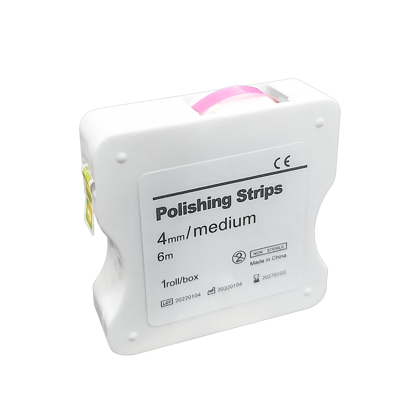 Dental Polishing Strips, 6m/Rolls Tooth Sandpaper Dental Finishing Strips, Dental Polishing Strip Holder Stainless, Resin Tooth Interdental Grinding Tool.-Pink 4mm