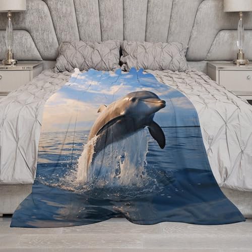 Couverture douce dauphin mignon cadeau idéal pour lit et sofa - 8