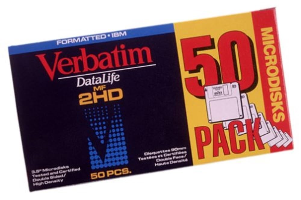 Verbatim Floppy Diskette DataLife IBM Formatted 50pk 1,44 MB - Disquetes (1,44 MB)