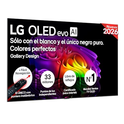 LG OLED77G64LW - TV 77', 4K OLED EVO AI G6, Smart TV, WebOS 26, Procesador α11 AI Gen3, VRR 165Hz, Reflection Free Premium, Dolby Vision y Atmos, Alexa/Google Assistant, Gris Oscuro Titán