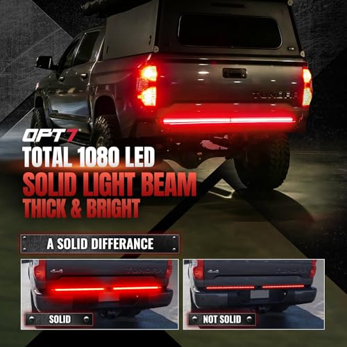 OPT7 Plug'n'Play Harness for 2007-2021 Tundra & OPT7 Redline Parlux 2PCS Triple Row LED Tailgate Light Bars w/Sequential Red Turn for 2007-2021 Tundra