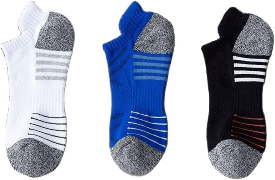 Men's Soles Thickened Towel Basketball Socks Color-blocking Outdoor Sports Boat Socks Shallow Socks