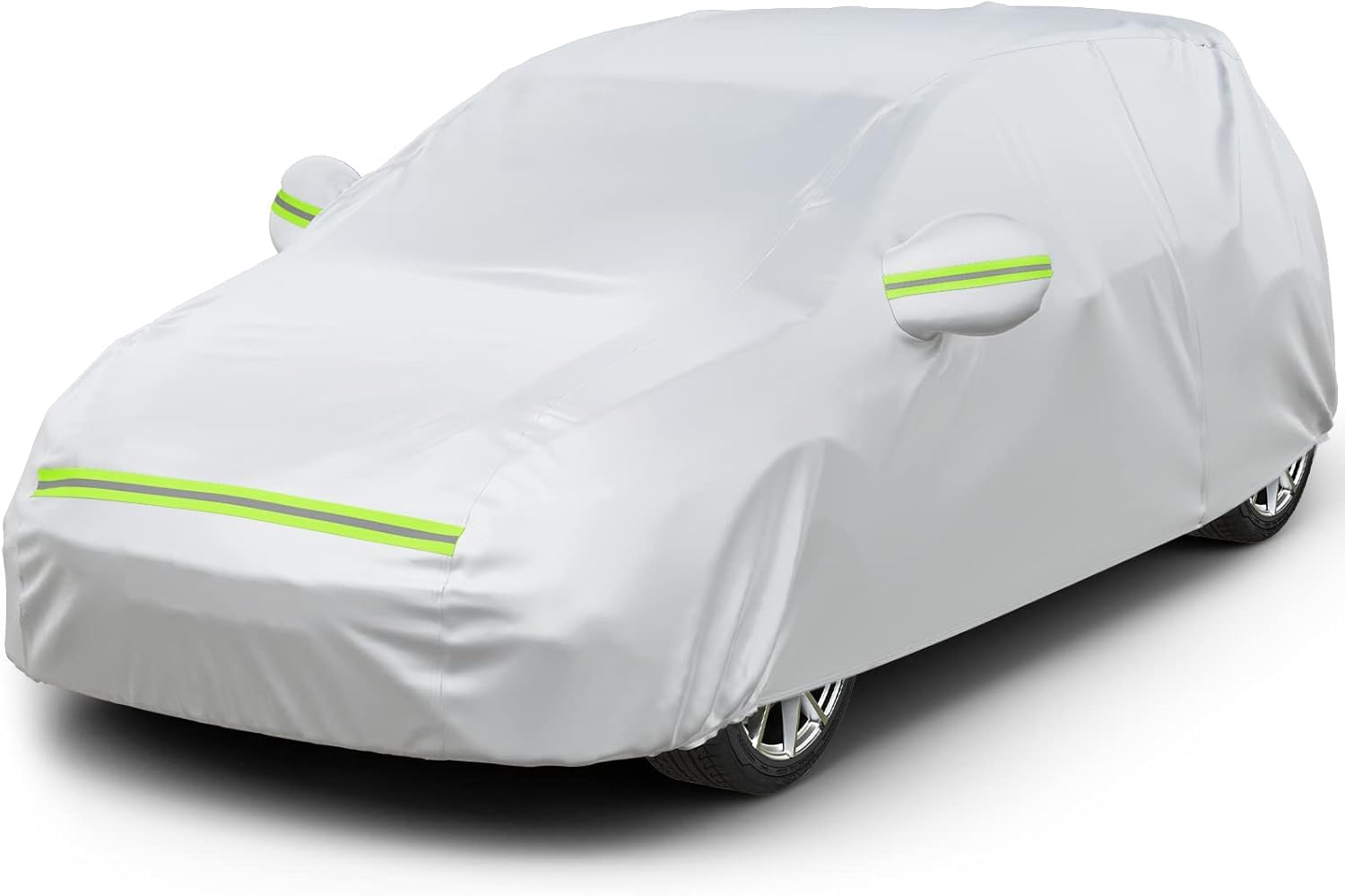Favoto Telo Copriauto Impermeabile Esterno - Copertura Auto Compatibile con Fiat Panda in PEVA+Cotone con Cerniera Anti UV Sole Vento Polvere Acqua Neve Freddo 375x165x155cm per Berlina 2 Volumi - 1