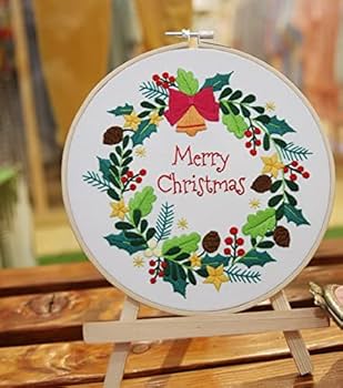 Amazon | Almmy.6 クリスマス 刺繍キット 3種類 20cm 北欧