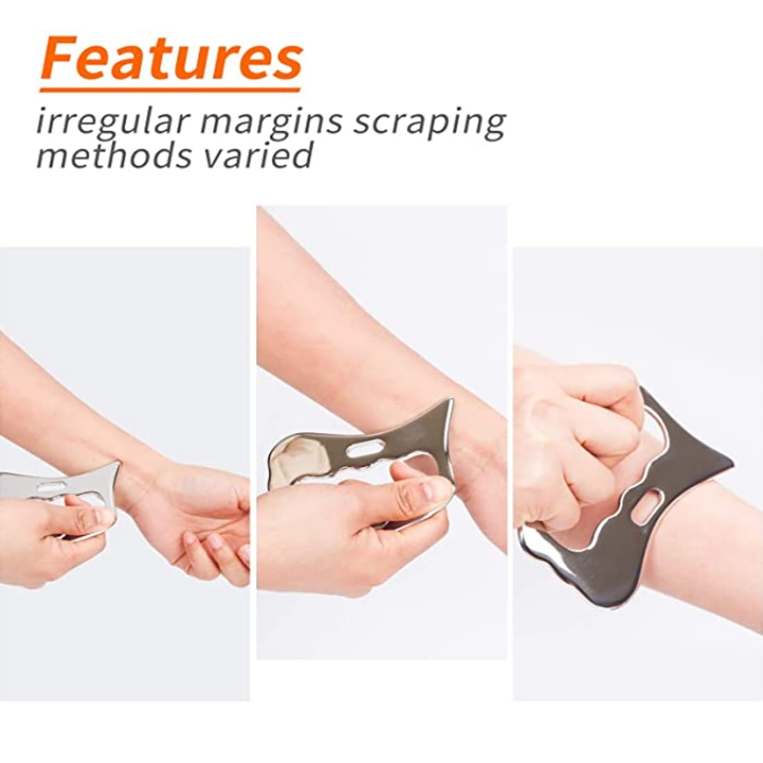 Juego de Gua Sha de Acero Inoxidable de Grado Médico - Herramienta AnTiexi IASTM para Masaje y Raspado - Movilización de Tejidos Blandos (Juego de 3)