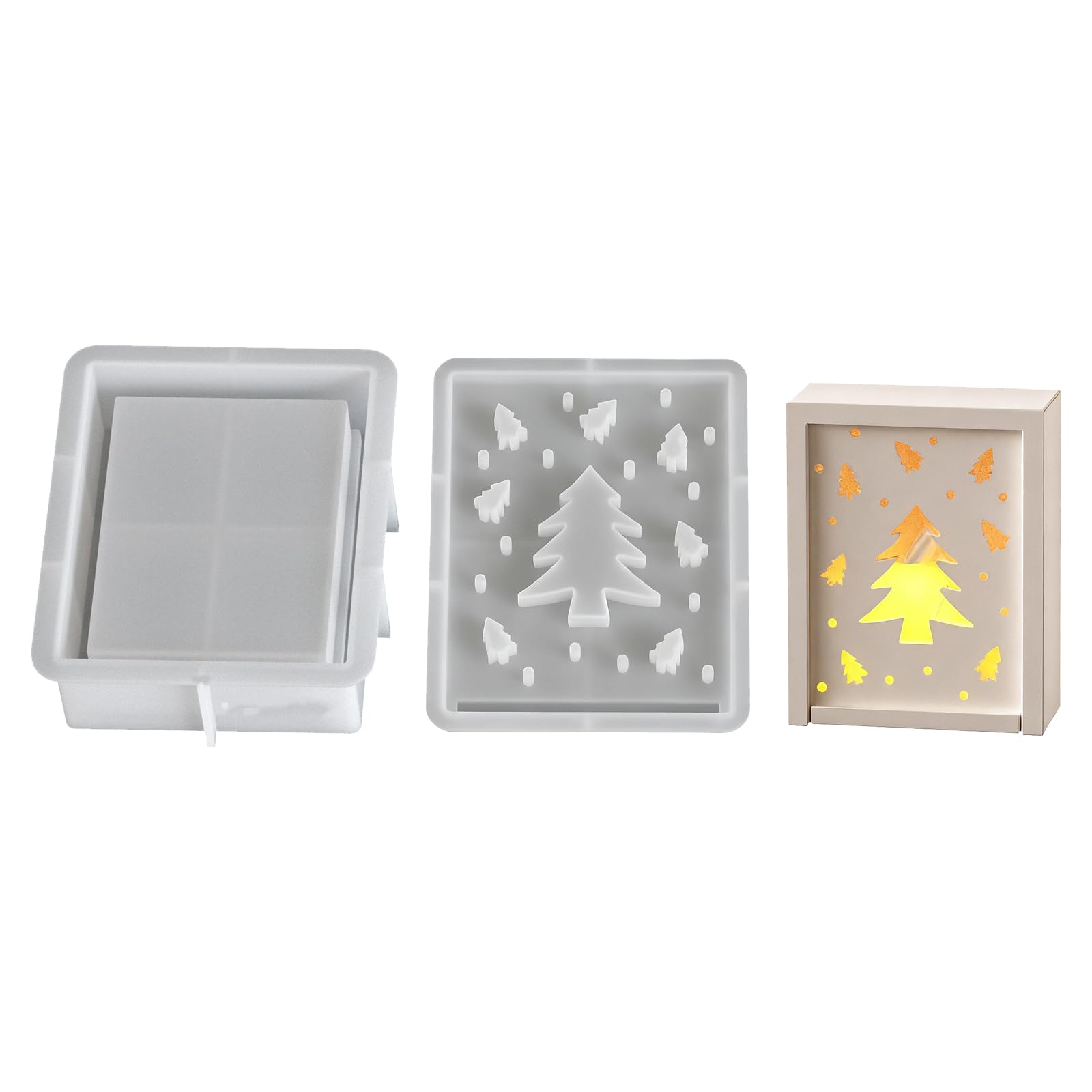 YPBEW Detailed Snowflake Reindeer Angelic Silhouettes Molds Sturdy Flexible Silicone for Craft Christmas Decors Christmas Decoration Molds