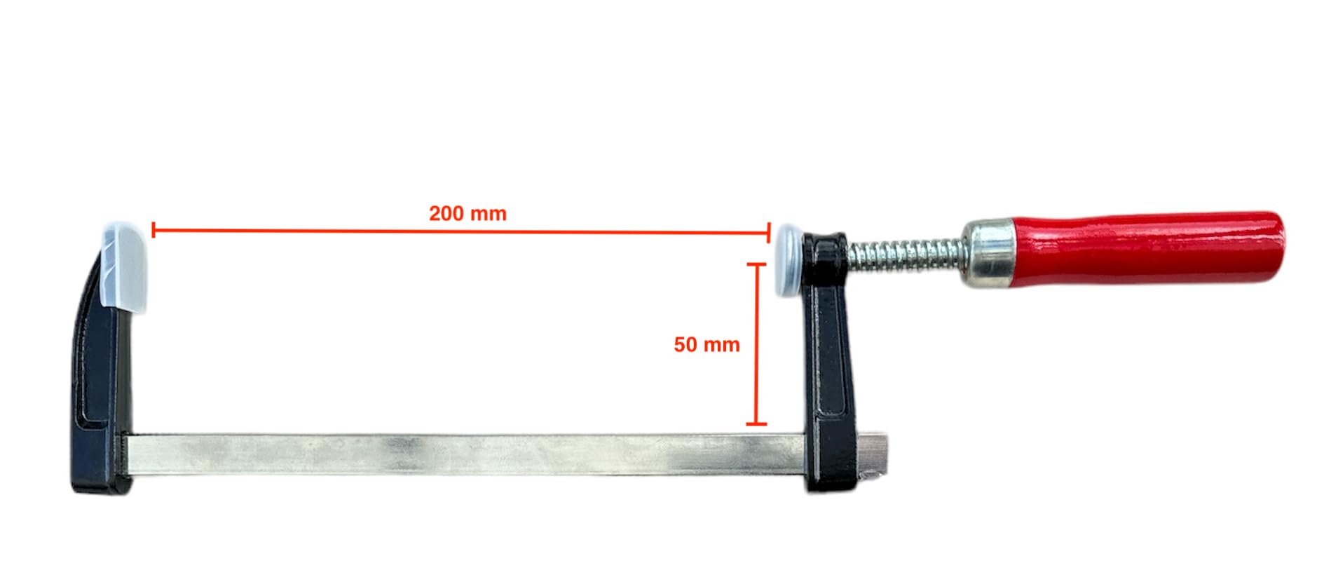 Morsetto a F Strettoio a Vite Stringente per Legno e Modellisti Conf. 2 Pezzi (200x50 mm)