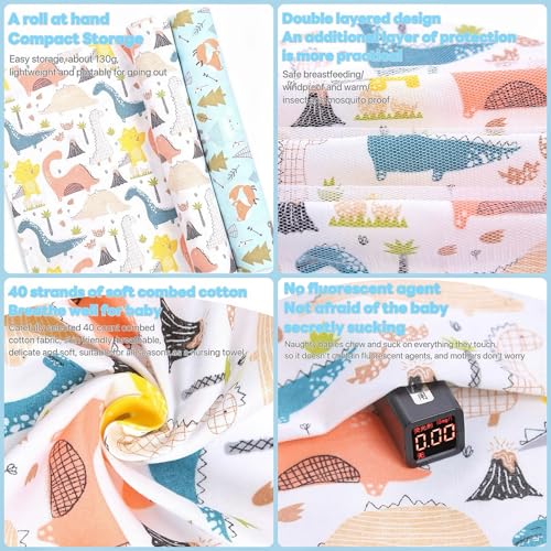 Image of Sunkizzrs Cotton 360 Nursing Covers for Breastfeeding -Feeding Cover Breastfeeding Mother -Feeding Covers for Nursing Mom -Feeding Scarf Breastfeeding with Mosquito Net for Baby Stroller