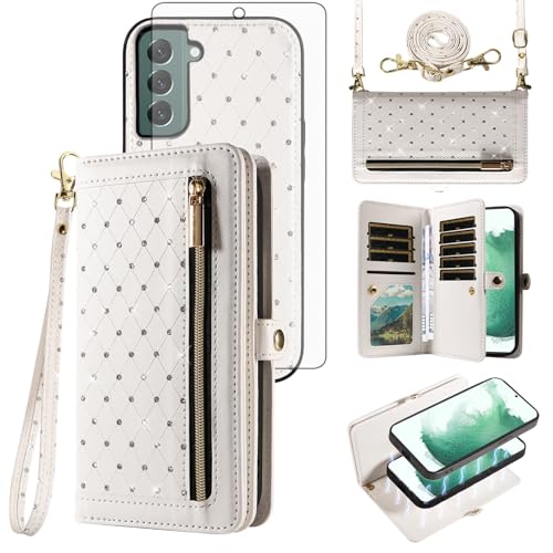 Portefeuille à rabat Samsung Galaxy S22 Plus avec protection écran intégrée