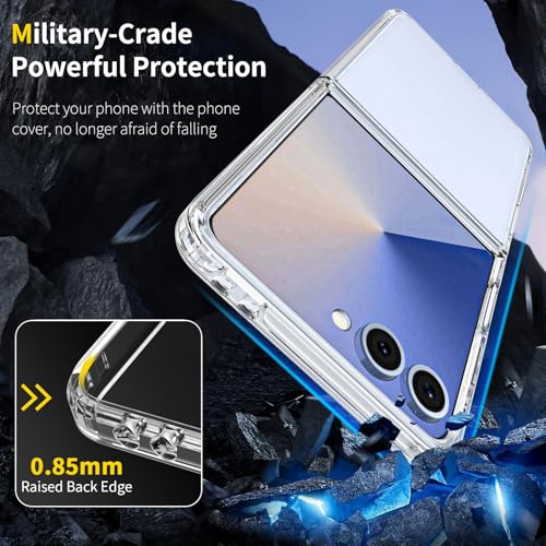 Image of for Samsung Galaxy Flip 7 Case Samsung Flip 7 Case Lightweight Cell Phone Protective Cover Flexible Anti Yellowing Durable Rugged DropProof Shockproof TPU Crystal(Clear)