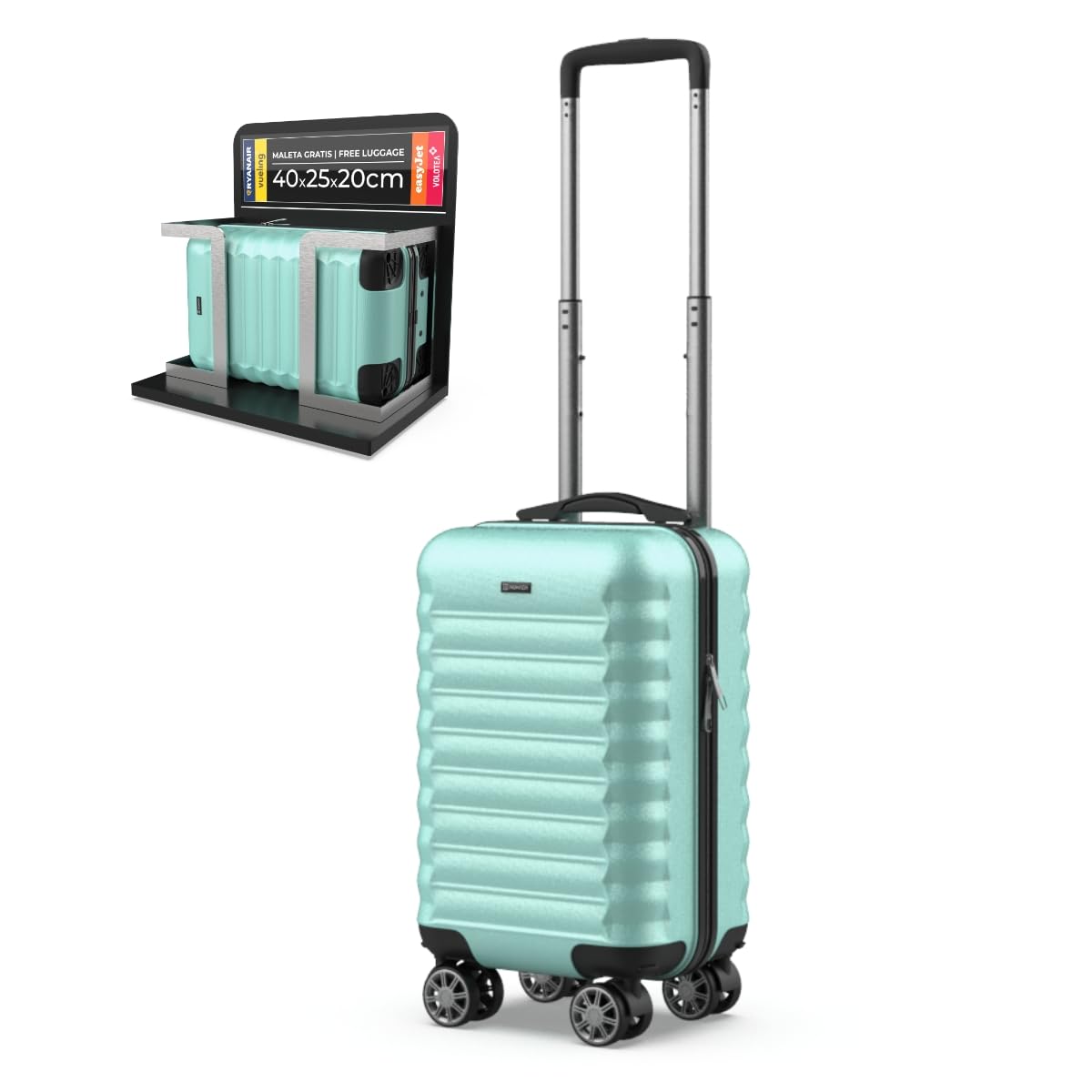 NUMADA Maleta de Viaje Cabina 40x25x20cm 20L Underseat 16 XXS con Ruedas Desmontables