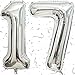 100cm XXL Ballon Folienballon Nummer 17 Silber Geburtstag Luftballon Deko 17. Geburtstag Dekoration Jubiläum 17 Jahre Deko Folienballon Zahl 17 Kerzenleuchter,deko günstig Kaufen-100cm XXL Ballon Folienballon Nummer 17 Silber Geburtstag Luftballon Deko 17. Geburtstag Dekoration Jubiläum 17 Jahre Deko Folienballon Zahl 17