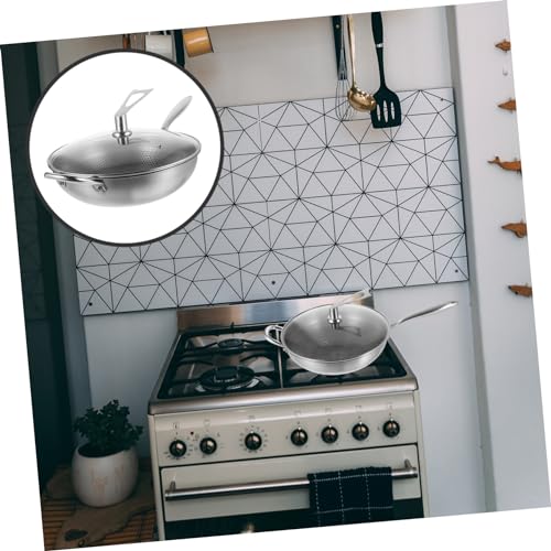 Wok de acero inoxidable con recubrimiento honeycomb y tapa miniatura 7
