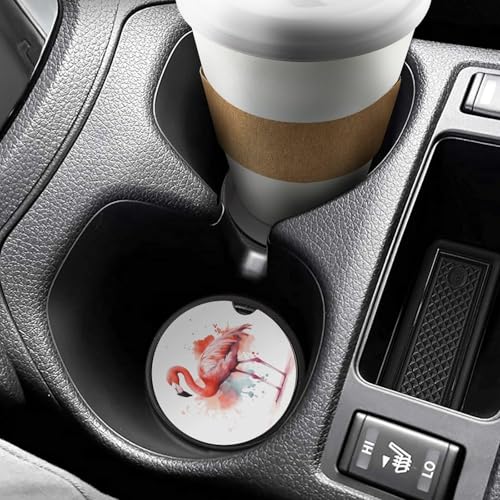 Portavasos para auto diseño flamenco acuarela 2 piezas miniatura 6