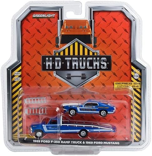 Greenlight 33240-A H.D. Trucks Series 24 - 1969 F 350 Camión rampa con equipo Mustang Drag 1969 'The Going Thing' - Hubert Platt 'Georgia Shaker'